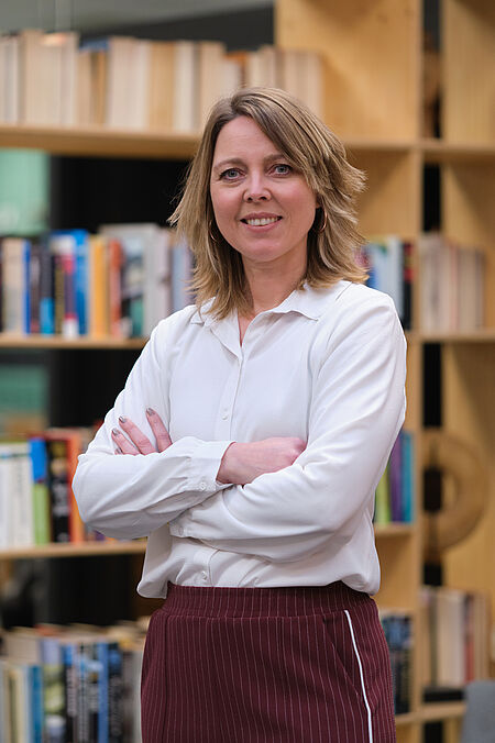 Portret van een vrouw.