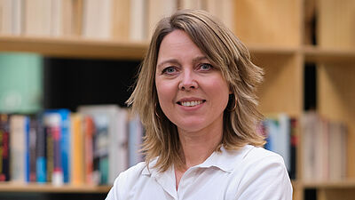 Portret van een vrouw.